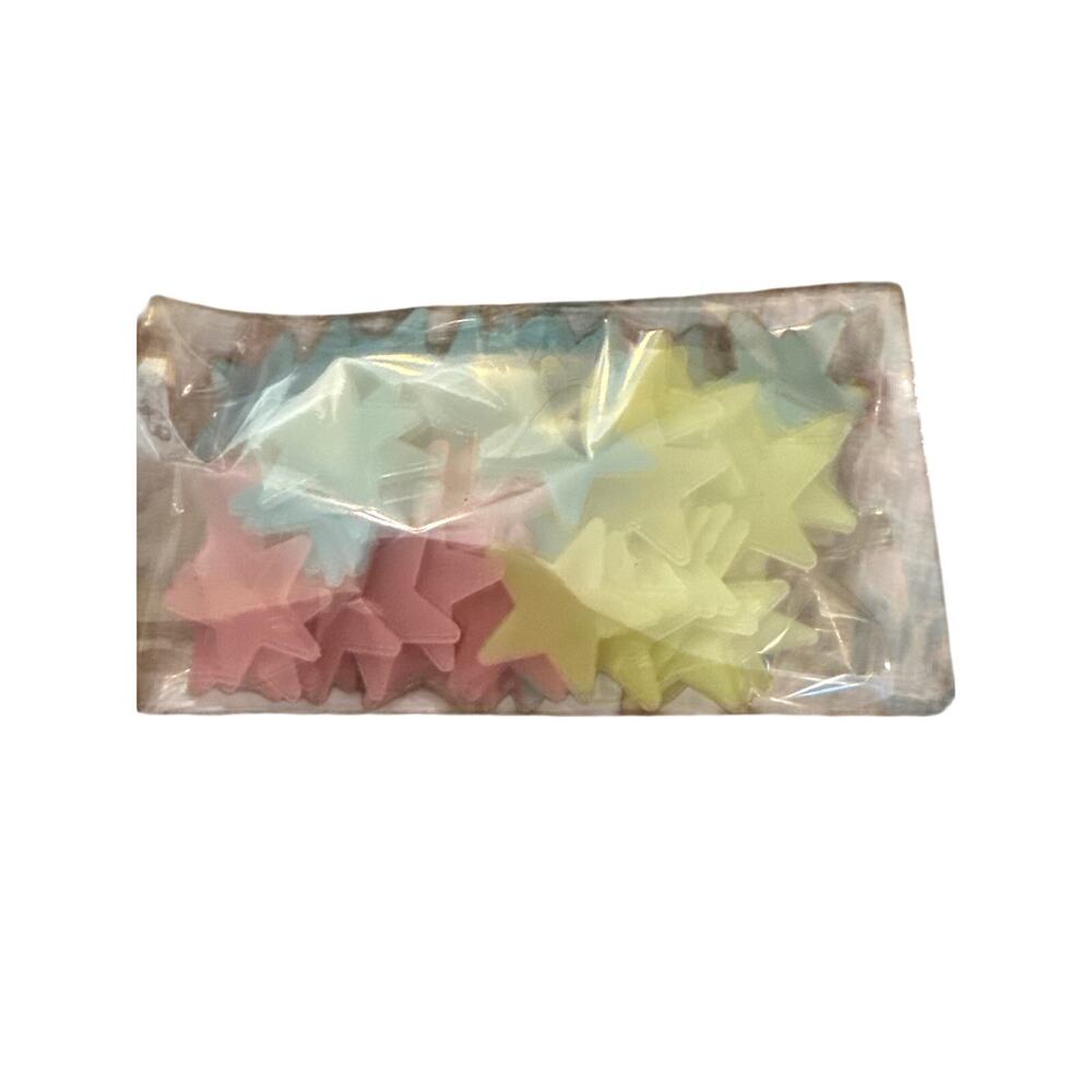 NWOT set 100 Glow in the Dark Ceiling Stars Multi Color Pastel NO GLUE TABS